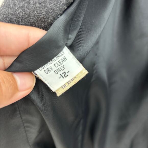 Vintage Classic Charcoal Gray Oversized Wool Sports Coat Blazer Women’s Size 12 - Picture 5 of 10